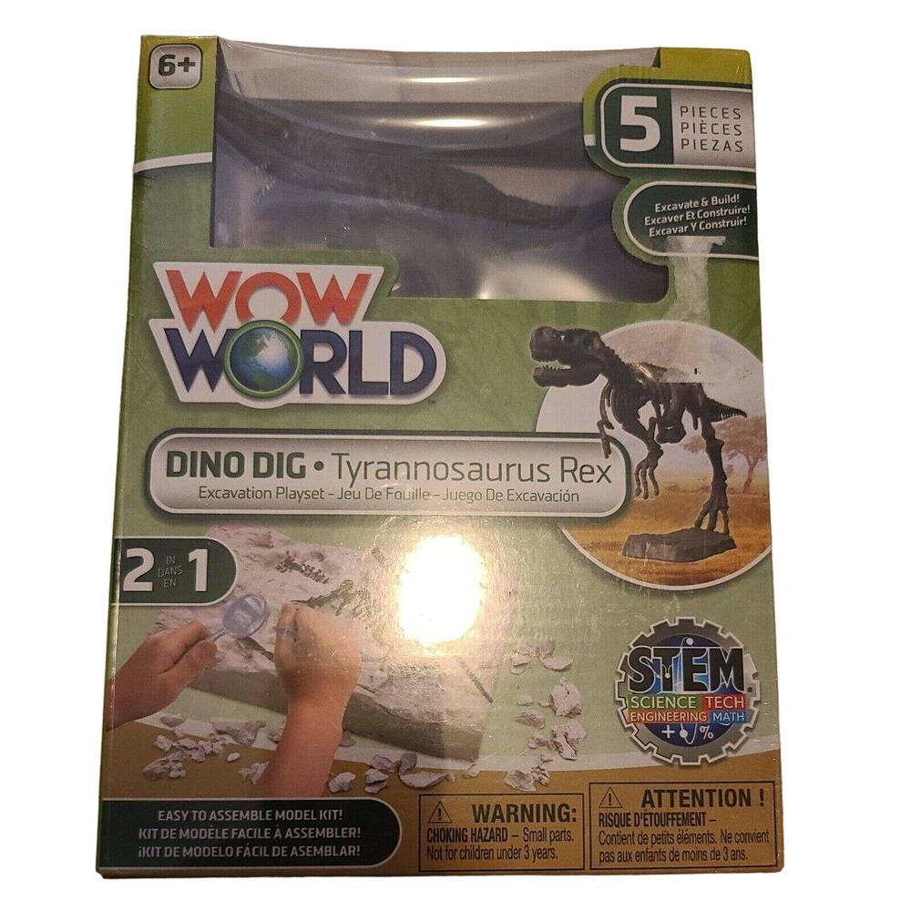 Wow World DINO DIG Tyrannosaurus Rex Excavation Playset Stem Science 2-in-1(NEW)